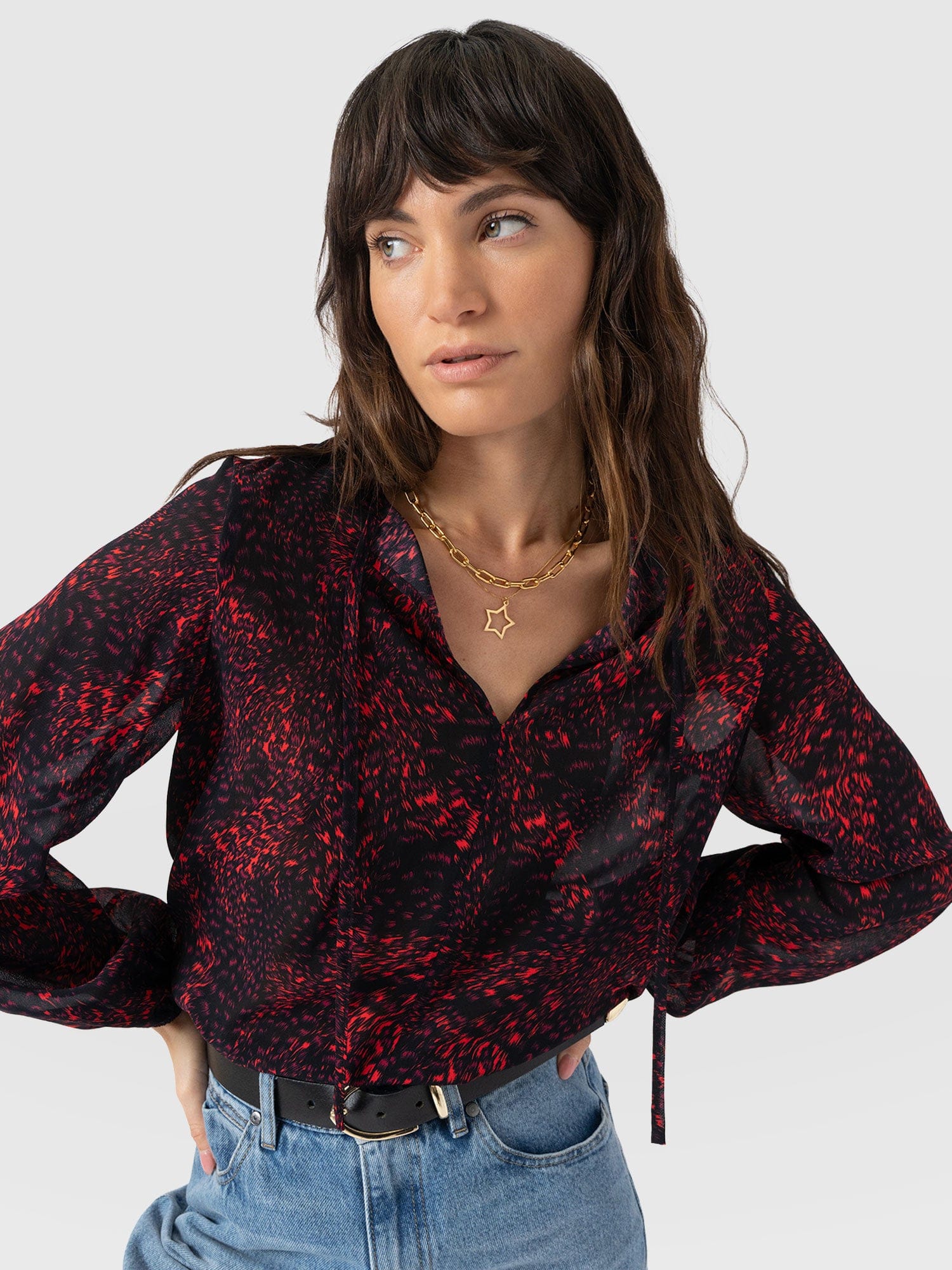 Kristen Blouse - Red Fade Spot - Women's Blouses | Saint + Sofia® EU