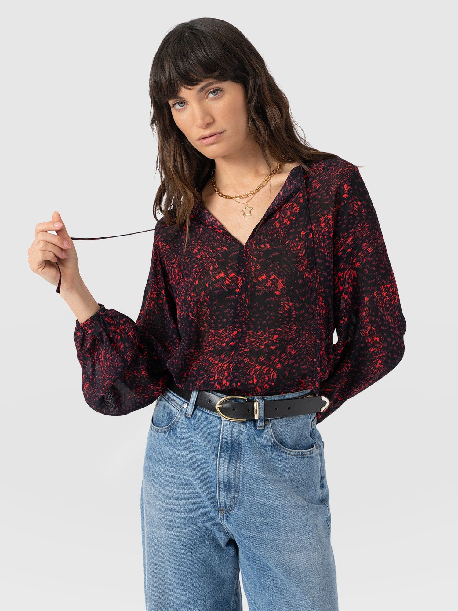 Kristen Blouse - Red Fade Spot - Women's Blouses | Saint + Sofia® EU