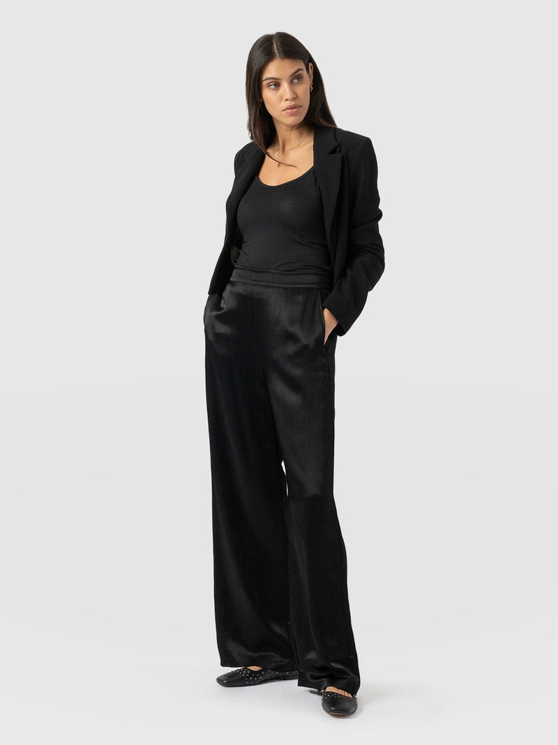 Langley Wide Leg Pant Black - Women's Trousers | Saint + Sofia® EU