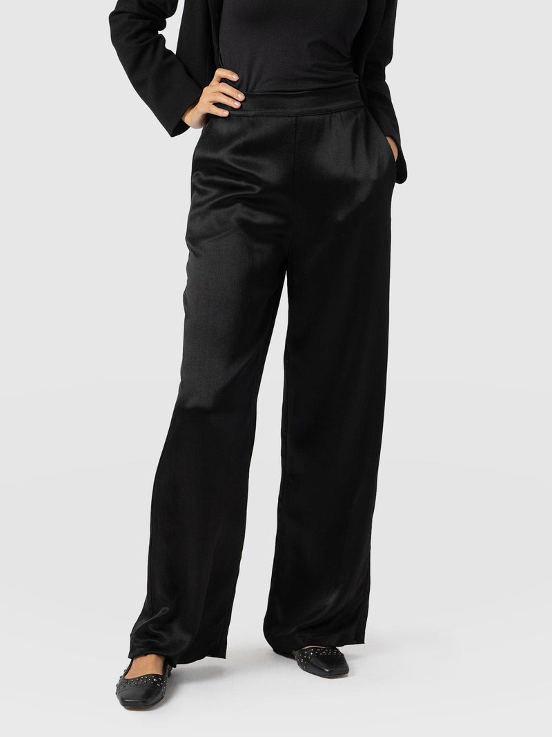 Langley Wide Leg Pant Black - Women's Trousers | Saint + Sofia® EU