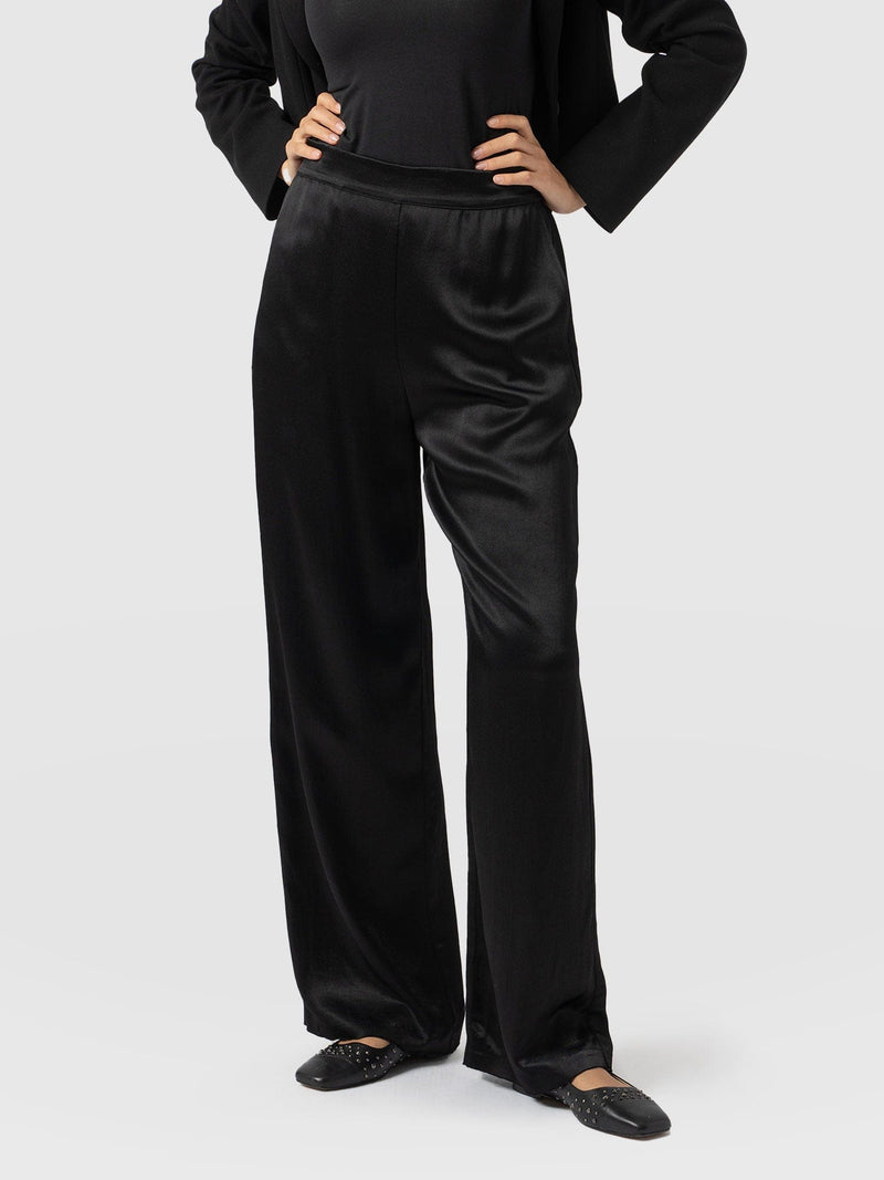 Langley Wide Leg Pant Black - Women's Trousers | Saint + Sofia® EU