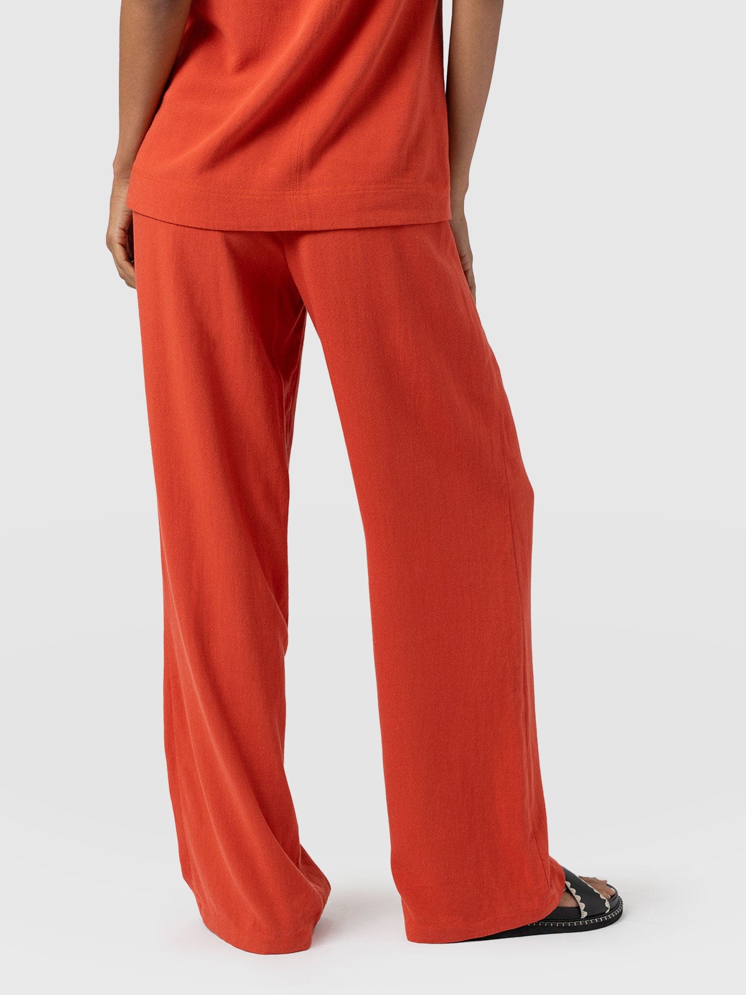 Corinne Wide Leg Linen Pant - Burnt Orange - Women's Trousers | Saint + Sofia® EU