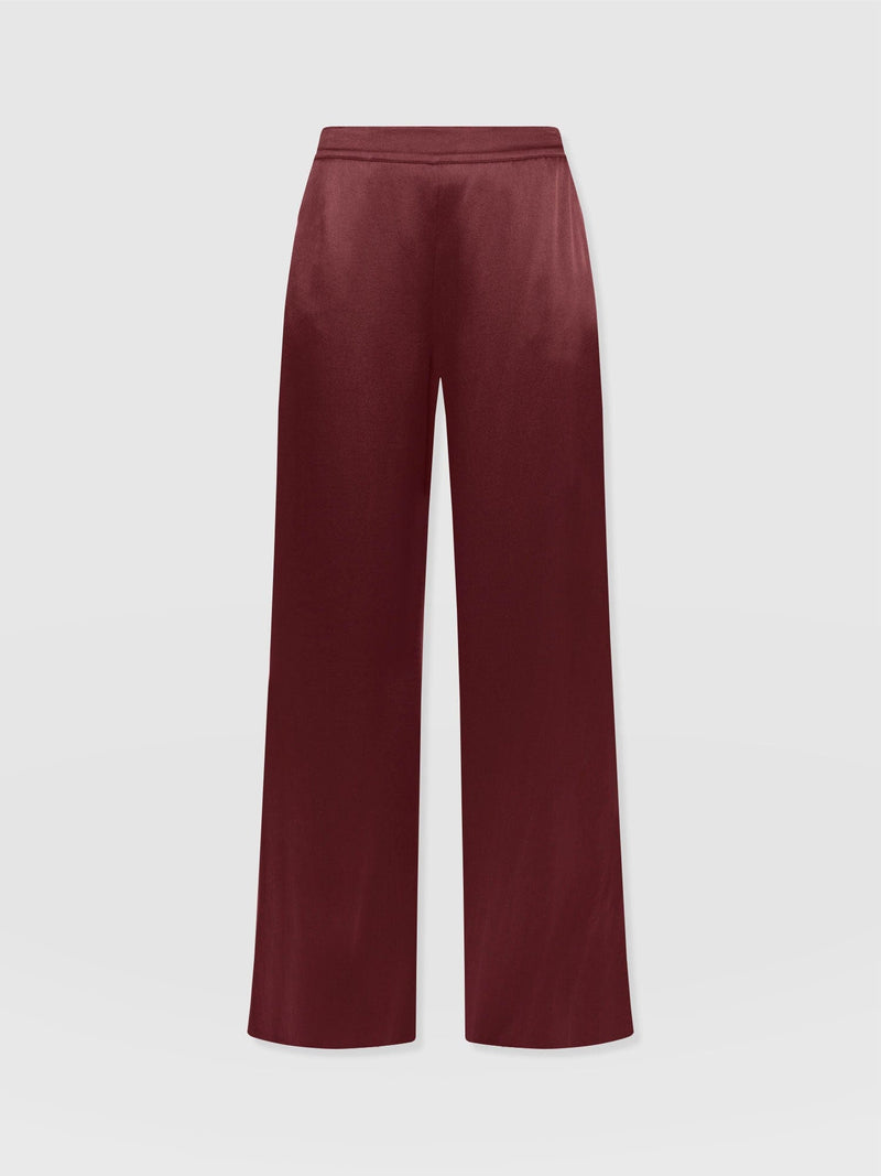 Langley Wide Leg Pant Maroon - Women's Trousers | Saint + Sofia® EU