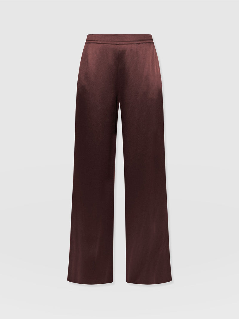 Langley Wide Leg Pant - Maroon