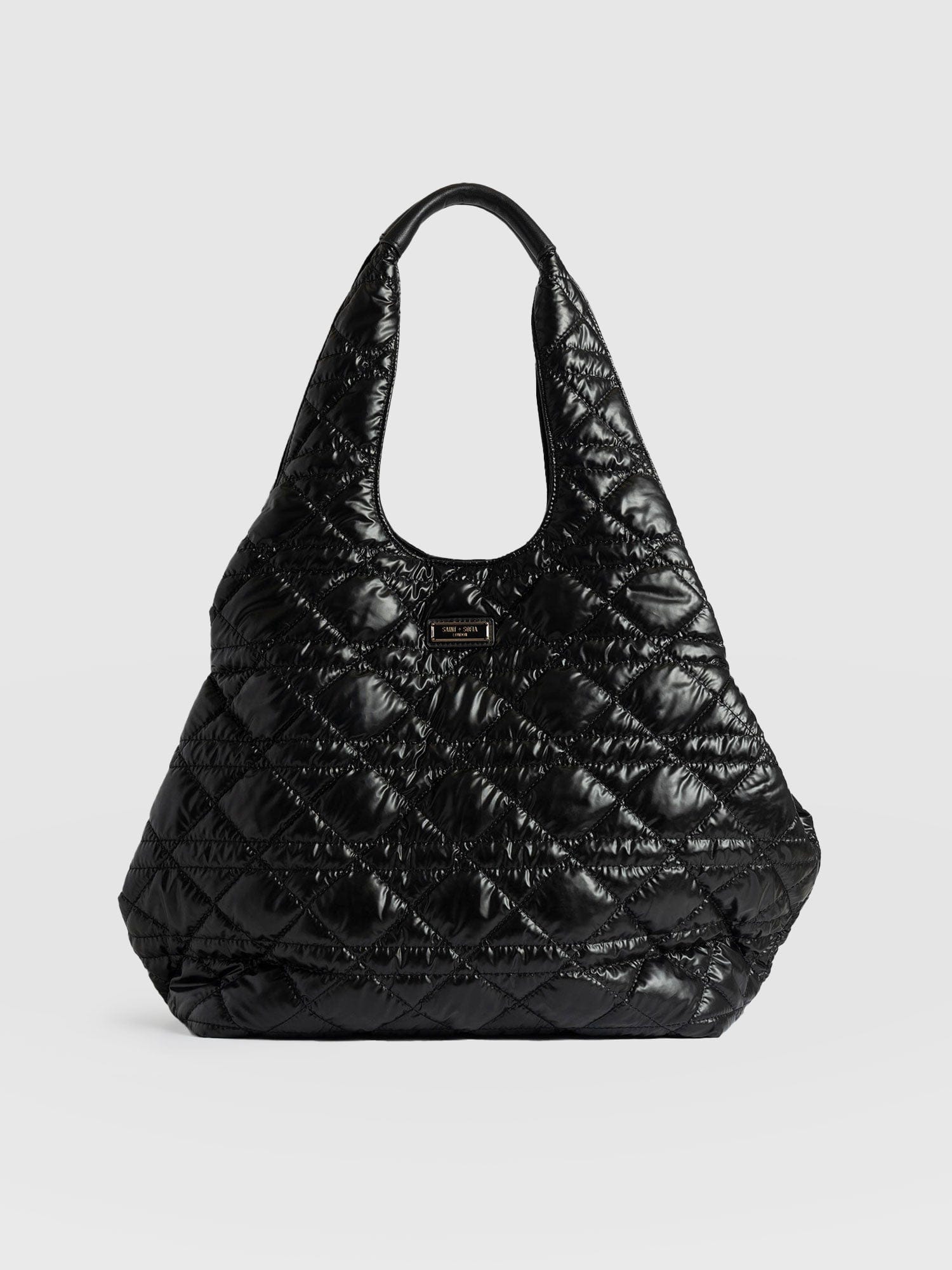 Large Stella Quilted Shoulder Tote Bag Black - Women's Bags | Saint + Sofia® EU