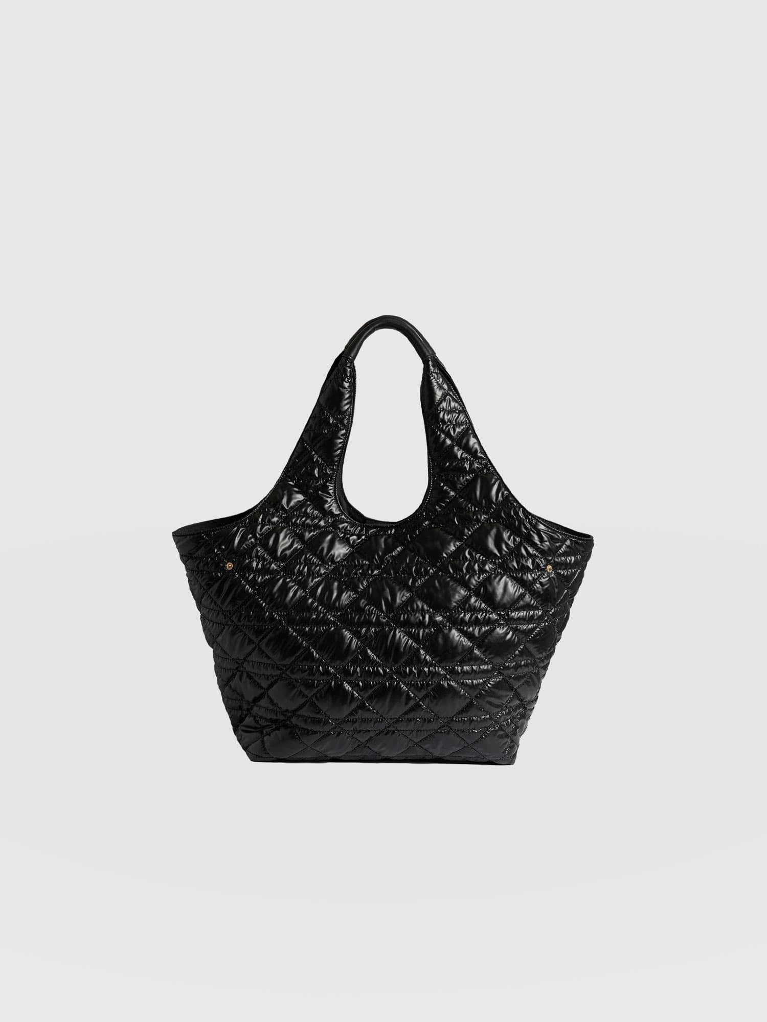 Large Stella Quilted Shoulder Tote Bag Black - Women's Bags | Saint + Sofia® EU