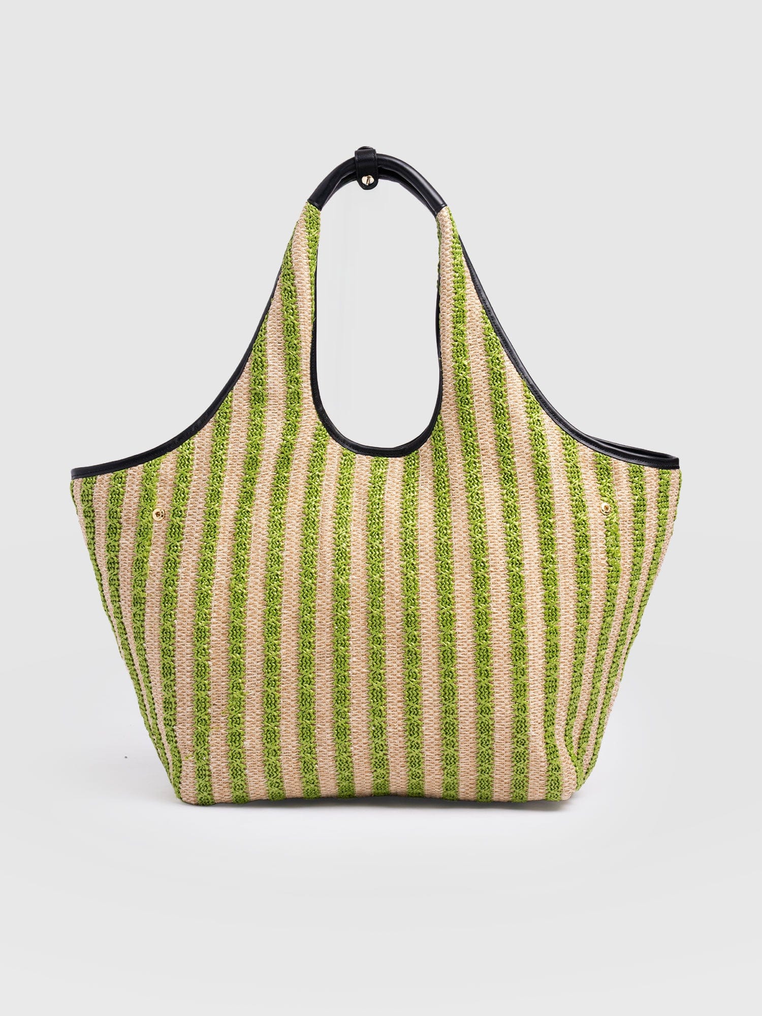 Large Stella Shoulder Tote Bag - Green Raffia - Women's Handbags | Saint + Sofia® EU
