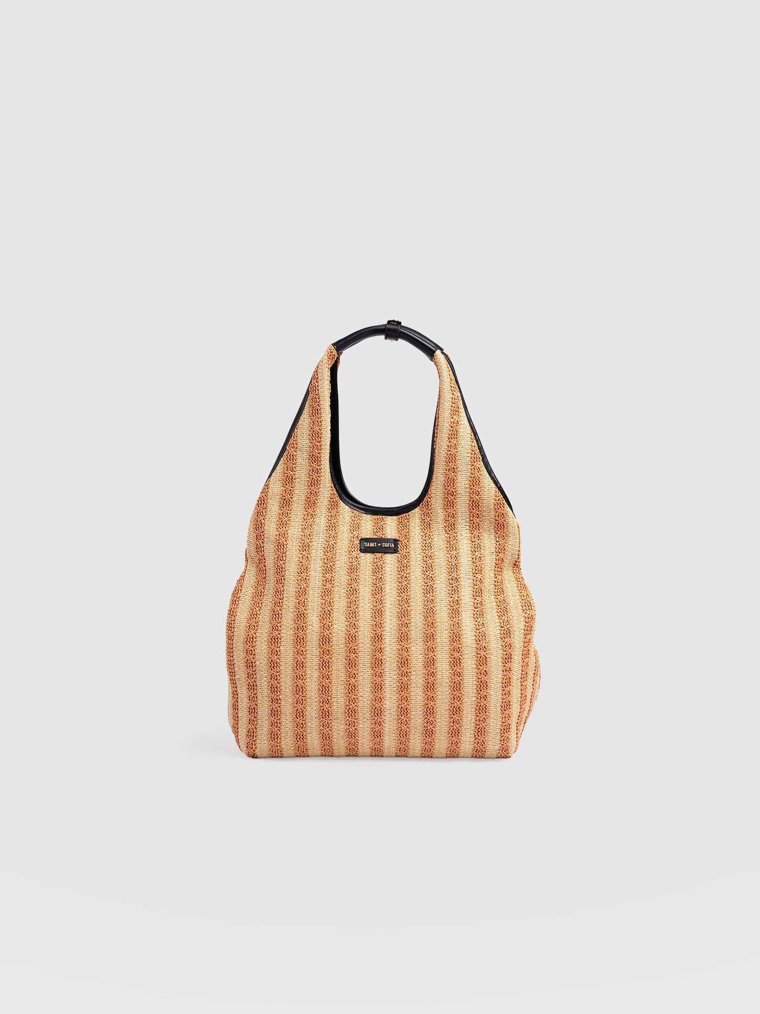 Large Stella Shoulder Tote Bag - Orange Raffia - Women's Handbags | Saint + Sofia® EU