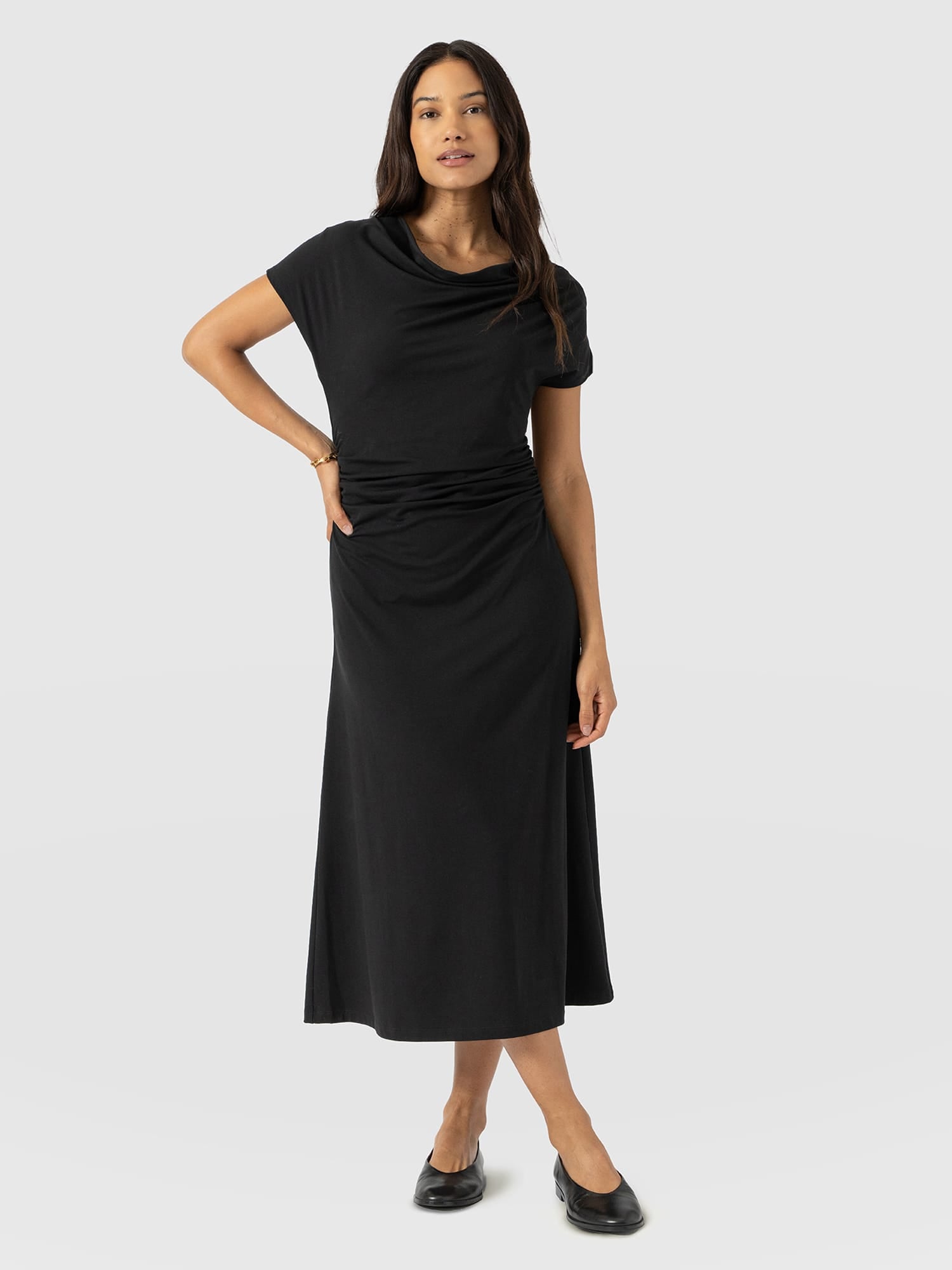 Laurie Cowl Neck Dress - Black - Women's Dresses | Saint + Sofia® EU