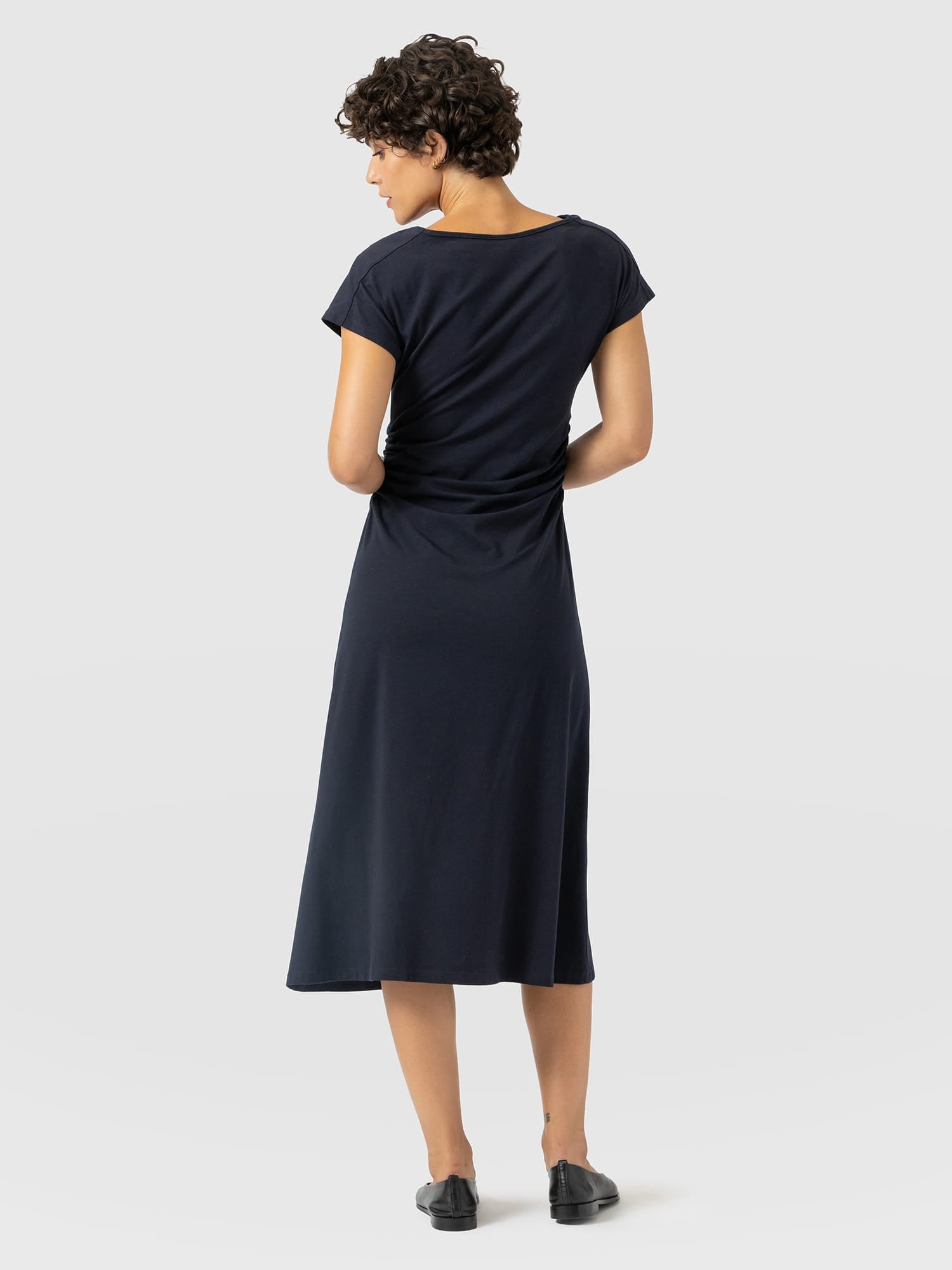 Laurie Cowl Neck Dress - Navy - Women's Dresses | Saint and Sofia® EU