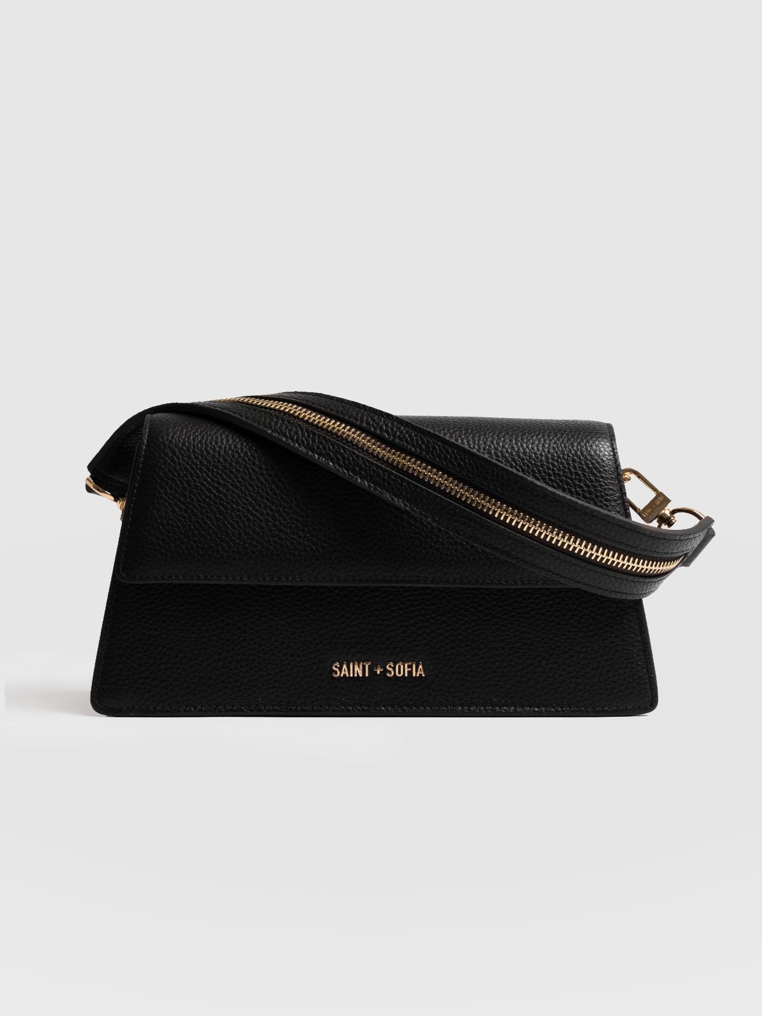 Lennox Half Flap Bag - Black - Women's Handbags | Saint + Sofia® EU
