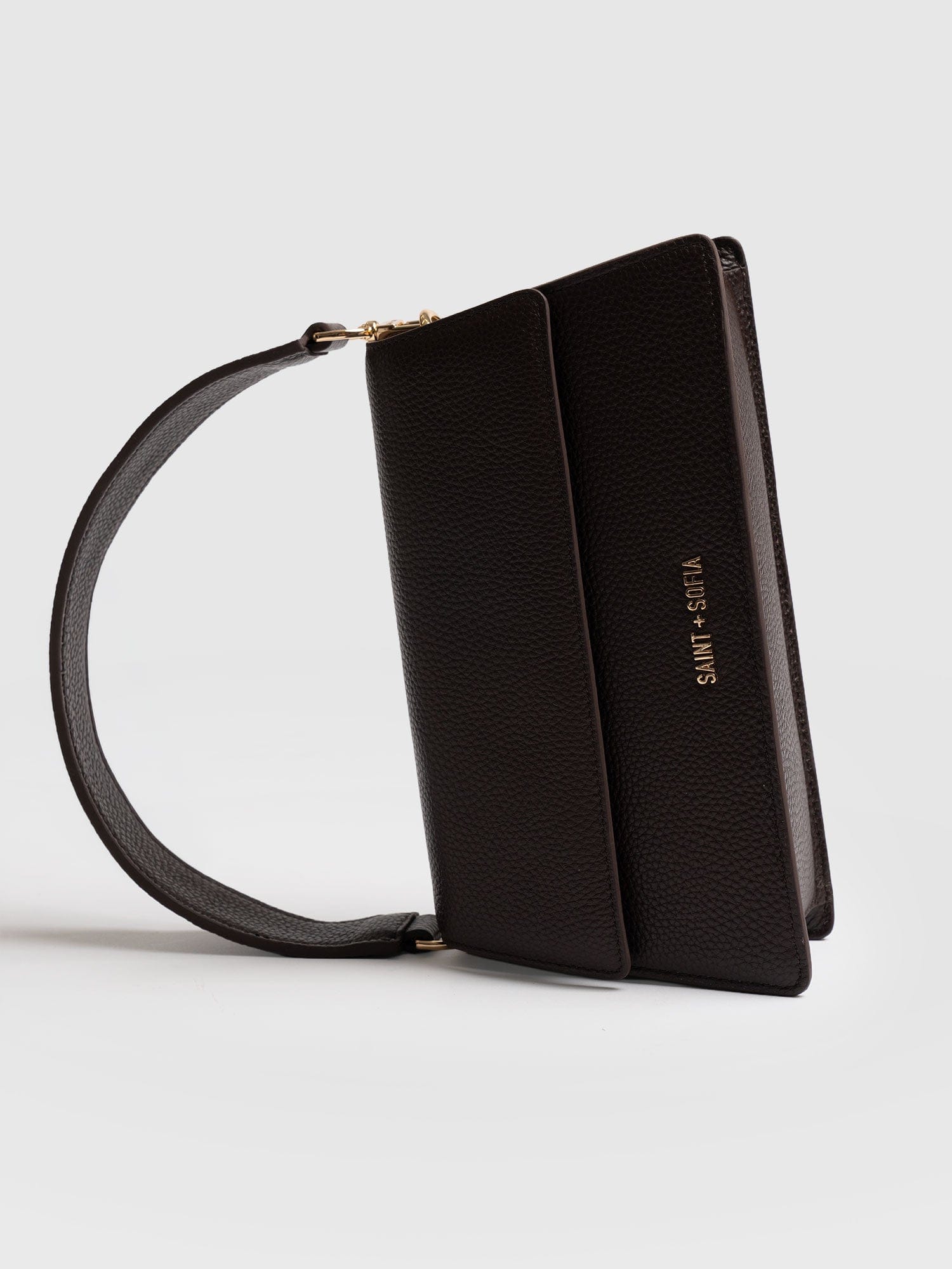 Lennox Half Flap Bag - Chocolate - Women's Handbags | Saint + Sofia® EU