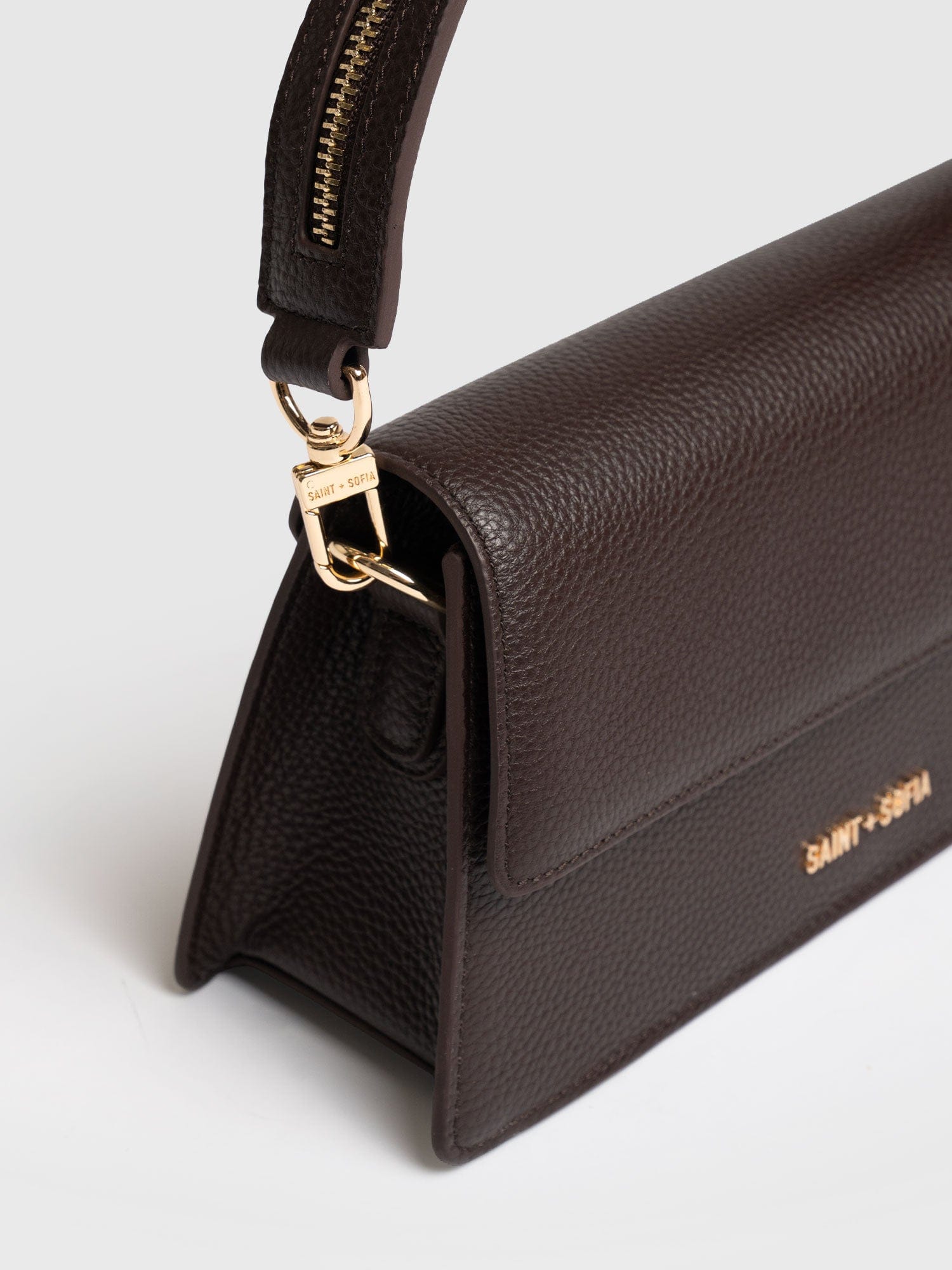 Lennox Half Flap Bag - Chocolate - Women's Handbags | Saint + Sofia® EU