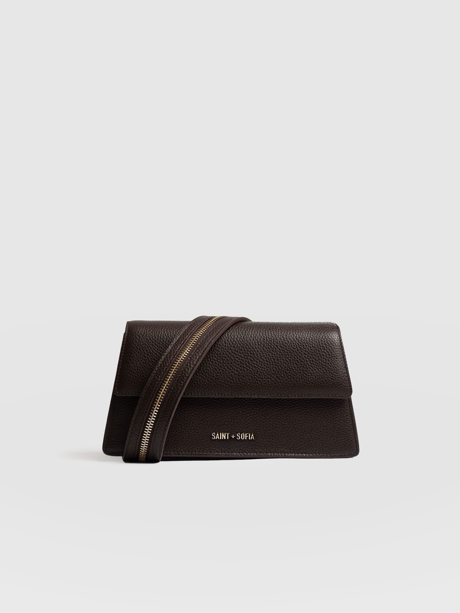 Lennox Half Flap Bag - Chocolate - Women's Handbags | Saint + Sofia® EU