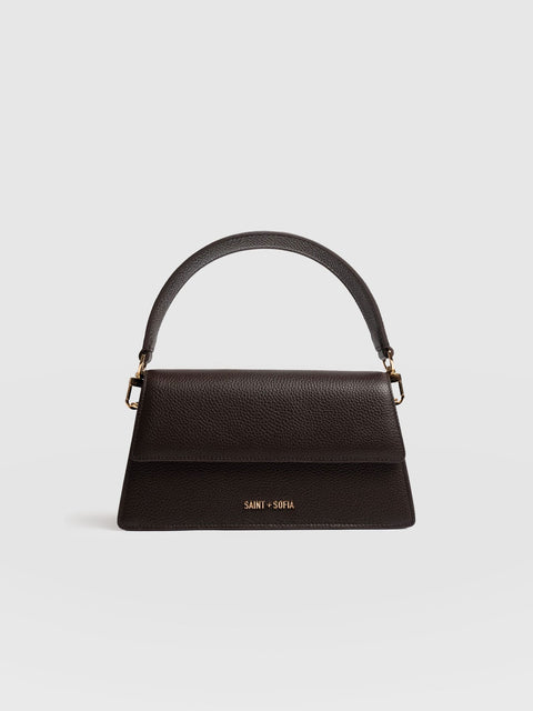 Lennox Half Flap Bag - Chocolate - Women's Handbags | Saint + Sofia® EU