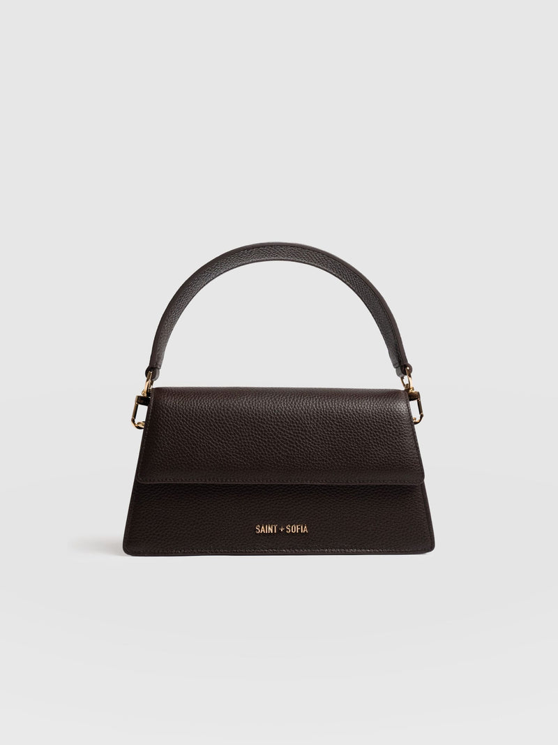 Lennox Half Flap Bag - Chocolate - Women's Handbags | Saint + Sofia® EU