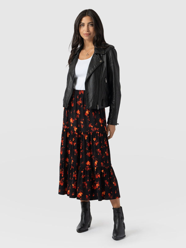 Lexi High Low Skirt Black Confetti Petal  - Women's Skirts | Saint + Sofia® EU