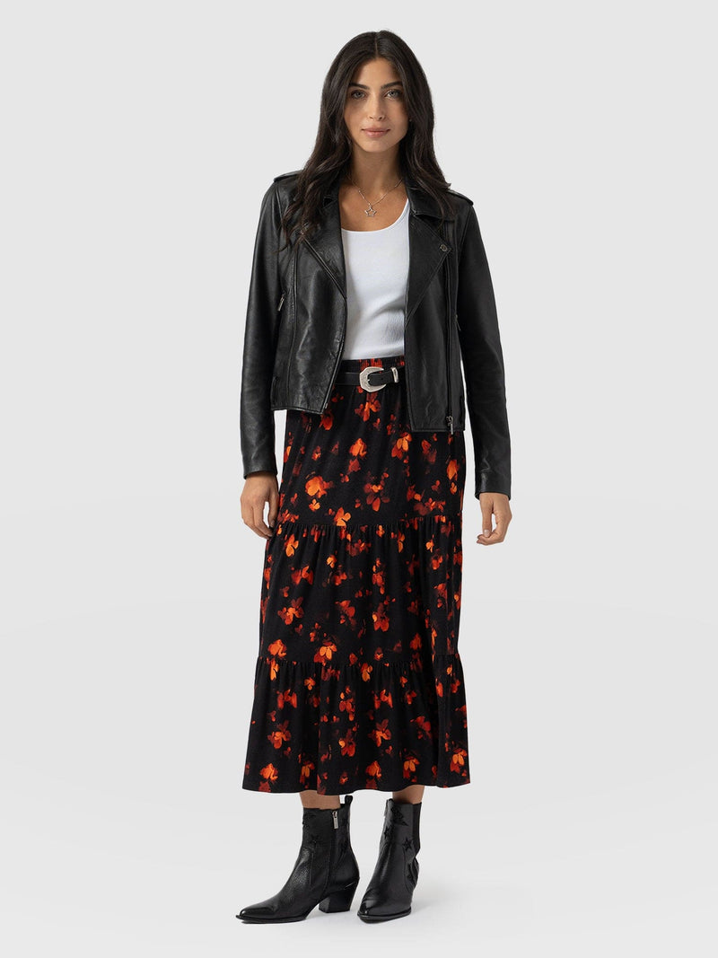 Lexi High Low Skirt Black Confetti Petal  - Women's Skirts | Saint + Sofia® EU