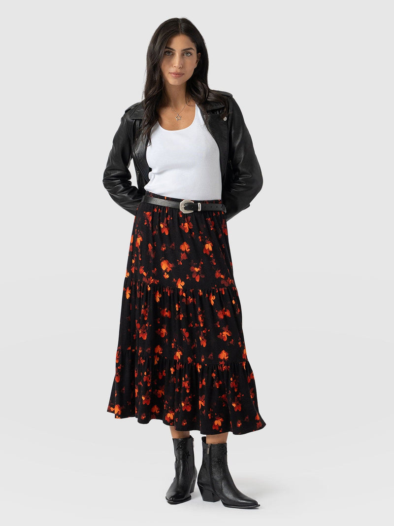 Lexi High Low Skirt Black Confetti Petal  - Women's Skirts | Saint + Sofia® EU