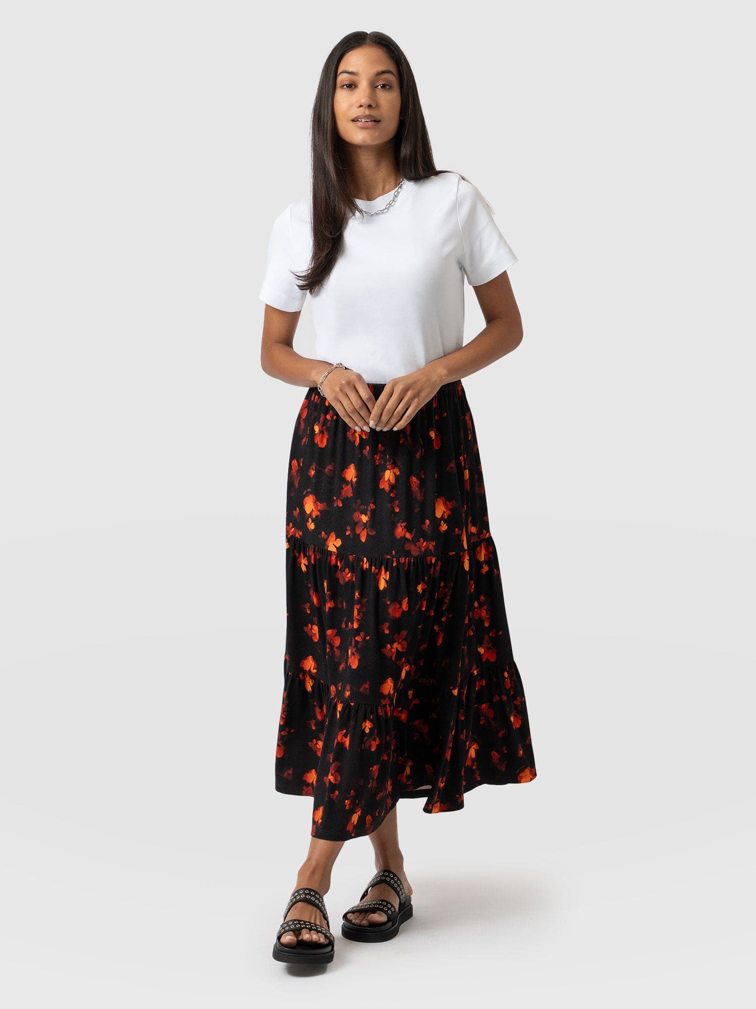 Lexi High Low Skirt Black Confetti Petal  - Women's Skirts | Saint + Sofia® EU