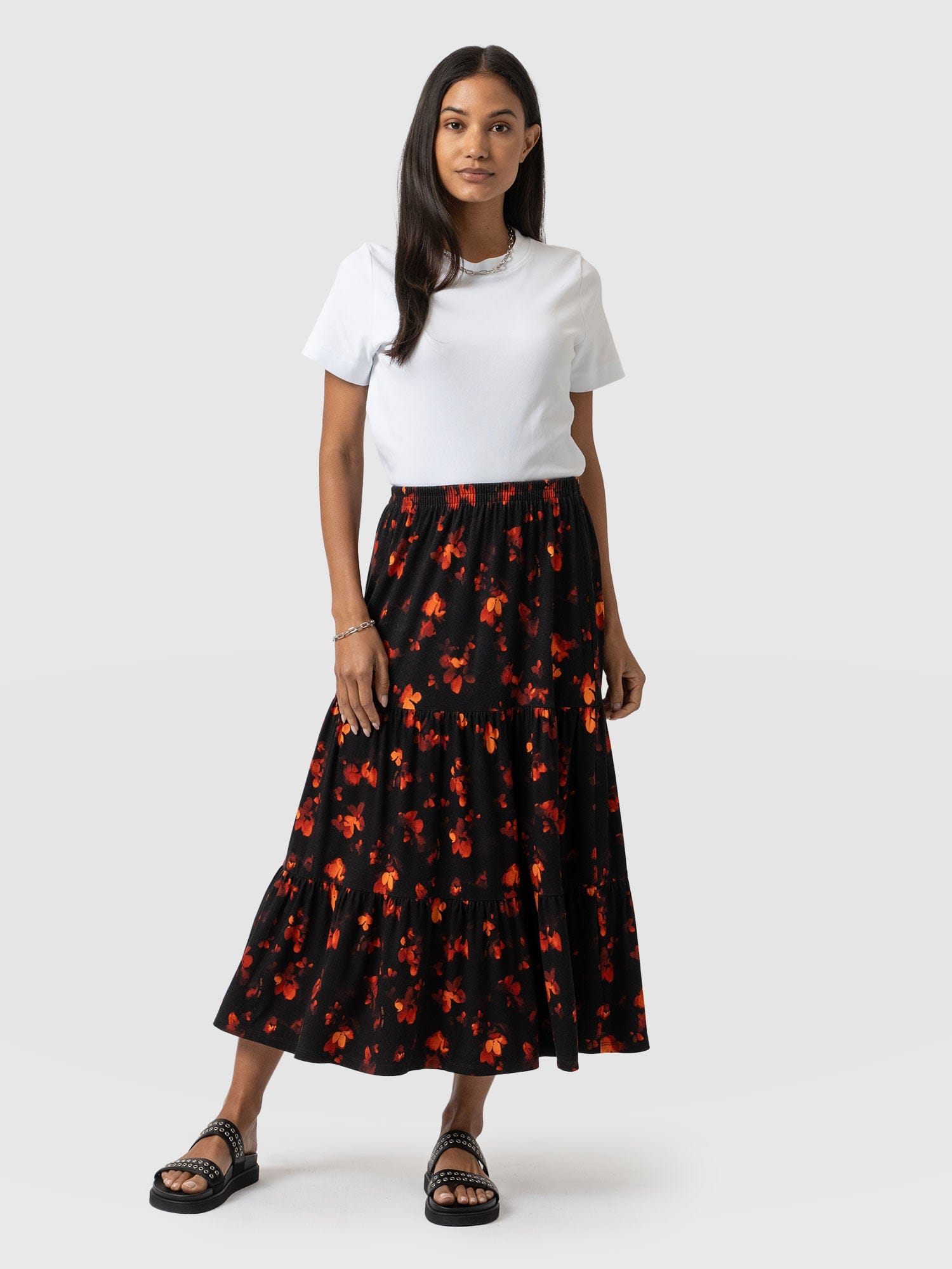 Lexi High Low Skirt Black Confetti Petal  - Women's Skirts | Saint + Sofia® EU