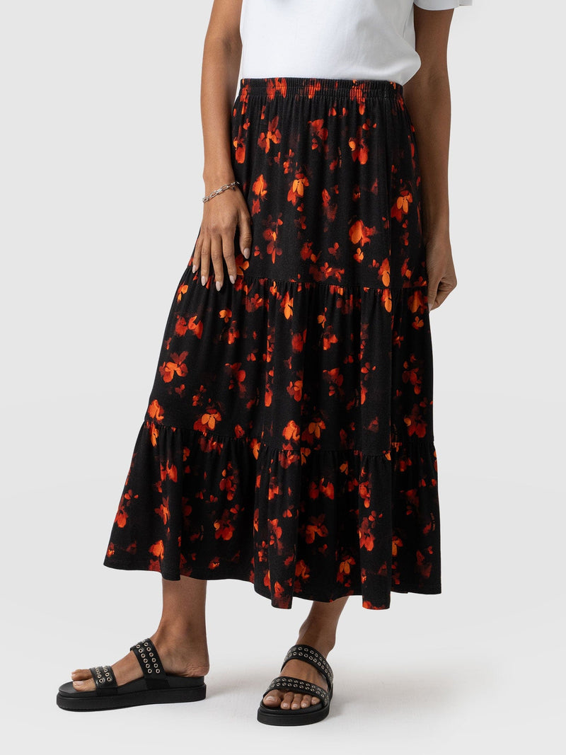 Lexi High Low Skirt Black Confetti Petal  - Women's Skirts | Saint + Sofia® EU