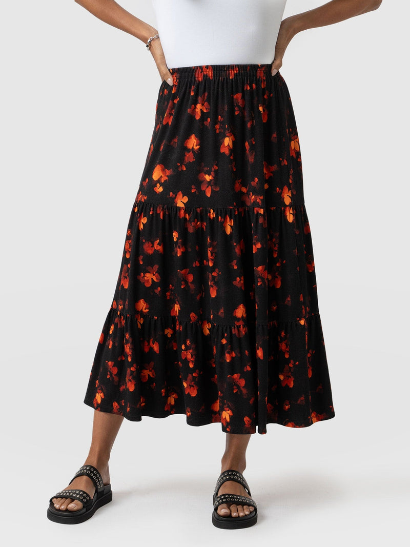 Lexi High Low Skirt Black Confetti Petal  - Women's Skirts | Saint + Sofia® EU