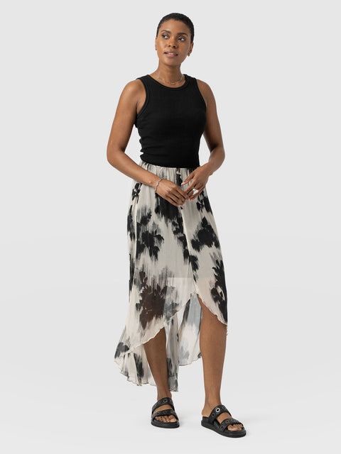 Lexi High Low Skirt - White Fade Floral - Women's Skirts | Saint + Sofia® EU