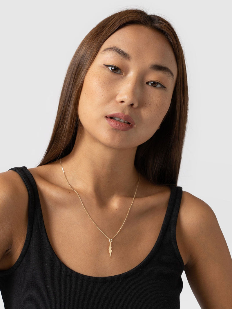 Lightning Bolt Pendant Necklace Gold - Women's Necklaces | Saint + Sofia® EU