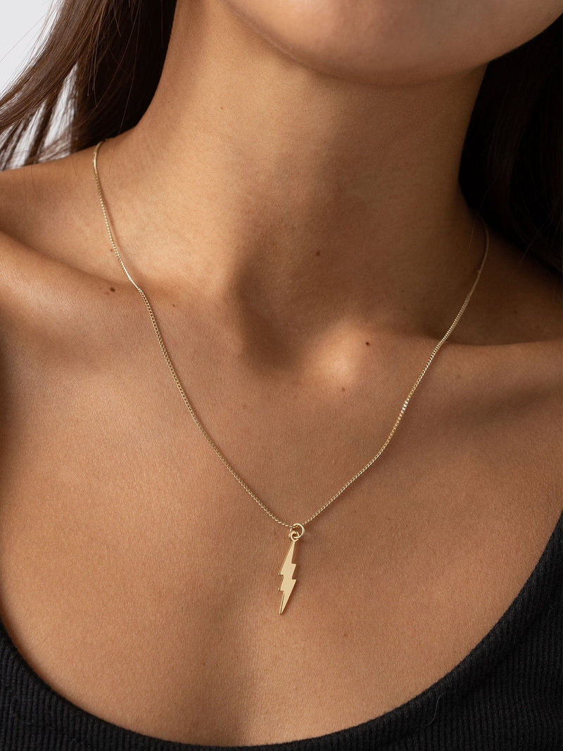 Lightning Bolt Pendant Necklace Gold - Women's Necklaces | Saint + Sofia® EU