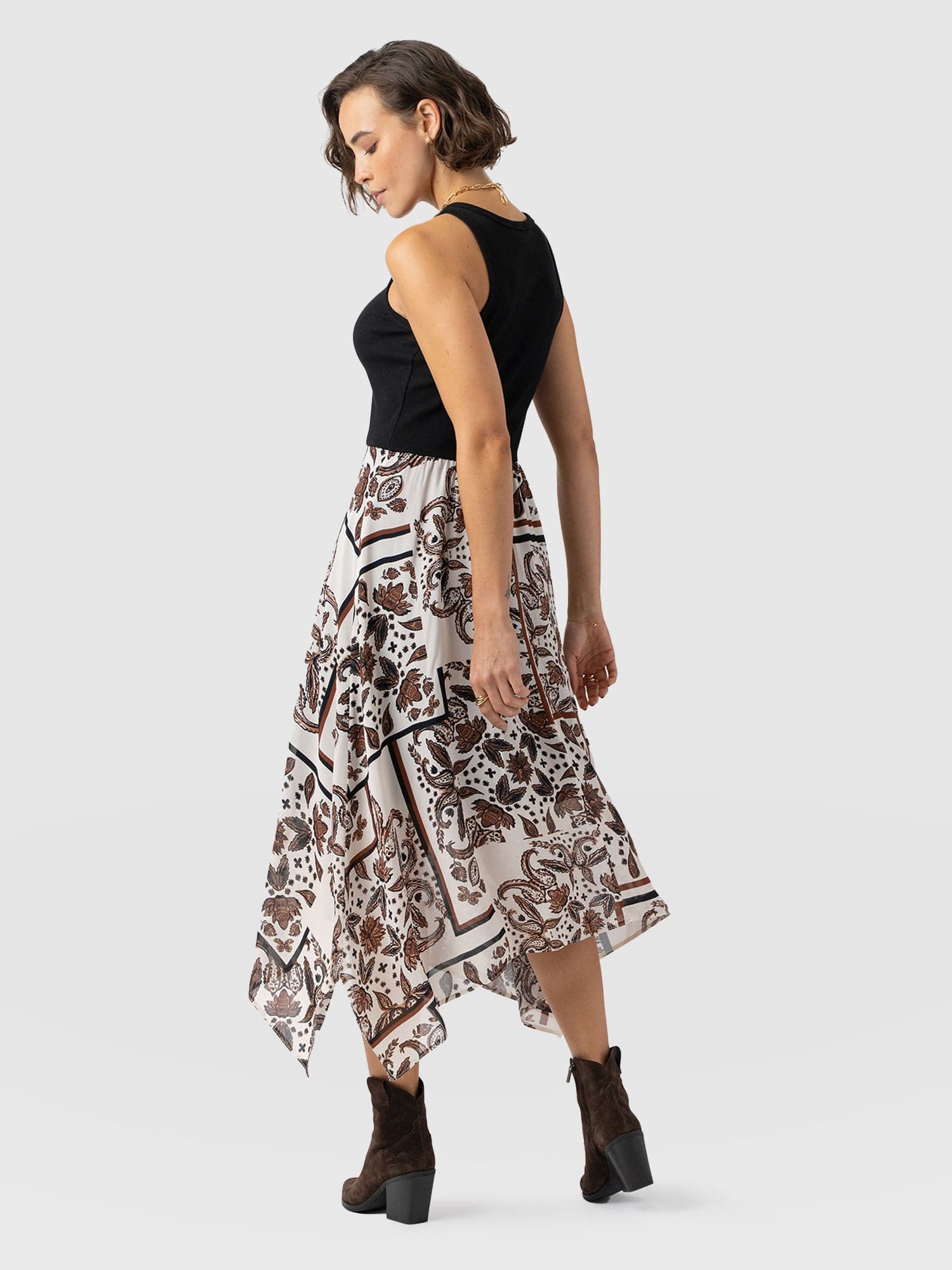 Lila Hanky Hem Dress - Cream Paisley - Women's Dresses | Saint + Sofia? EU