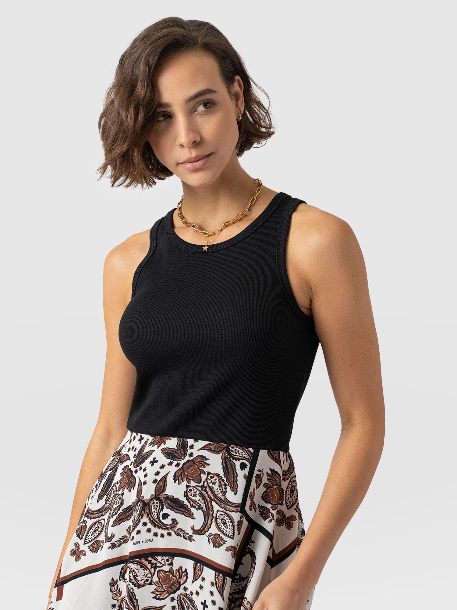 Lila Hanky Hem Dress - Cream Paisley - Women's Dresses | Saint + Sofia? EU