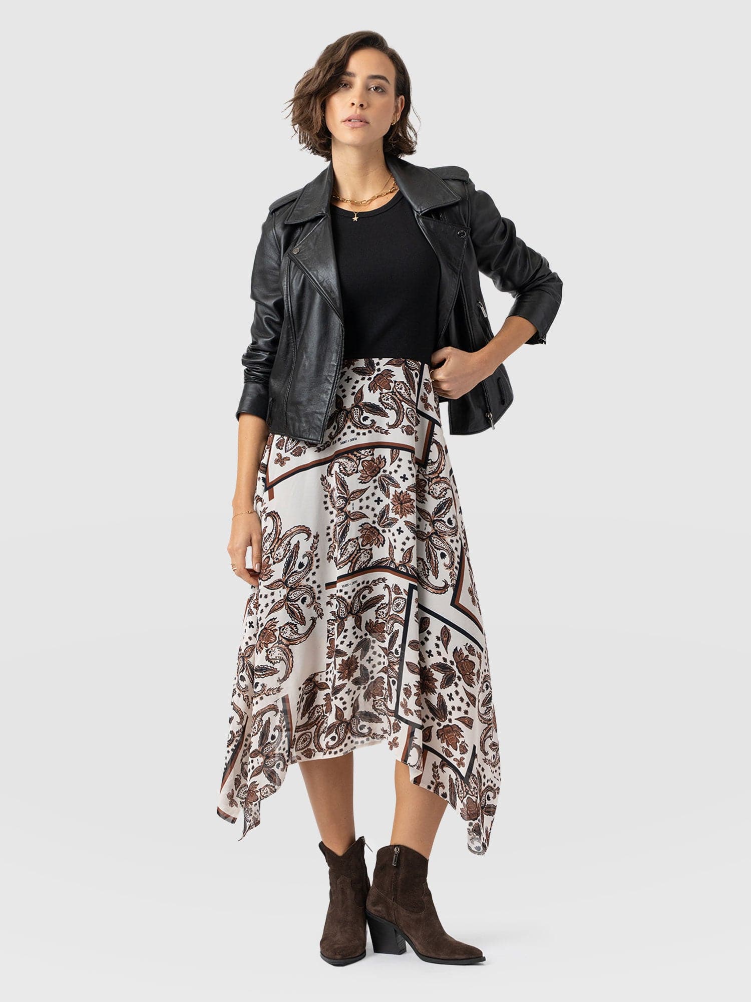 Lila Hanky Hem Dress - Cream Paisley - Women's Dresses | Saint + Sofia? EU