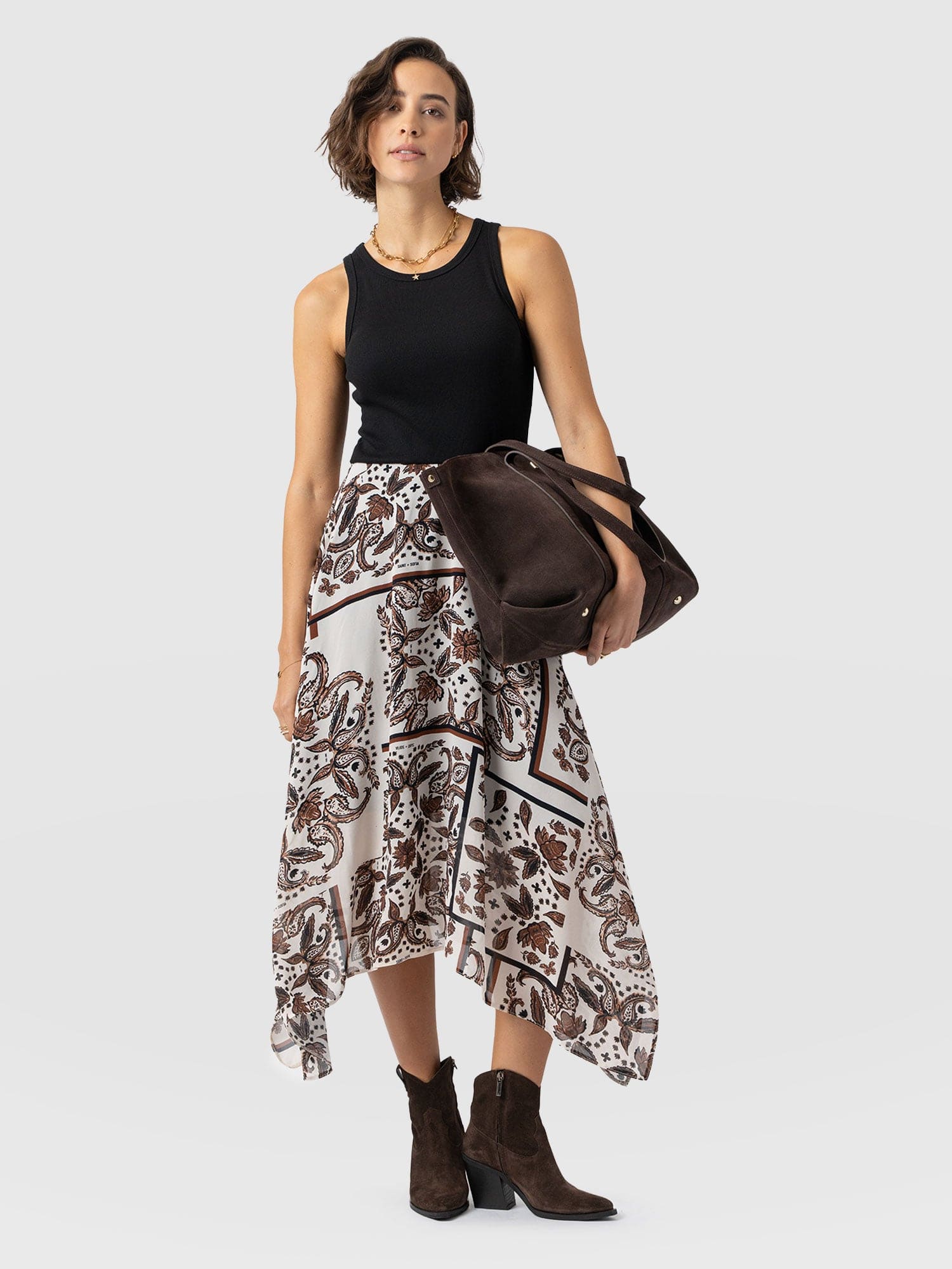 Lila Hanky Hem Dress - Cream Paisley - Women's Dresses | Saint + Sofia? EU