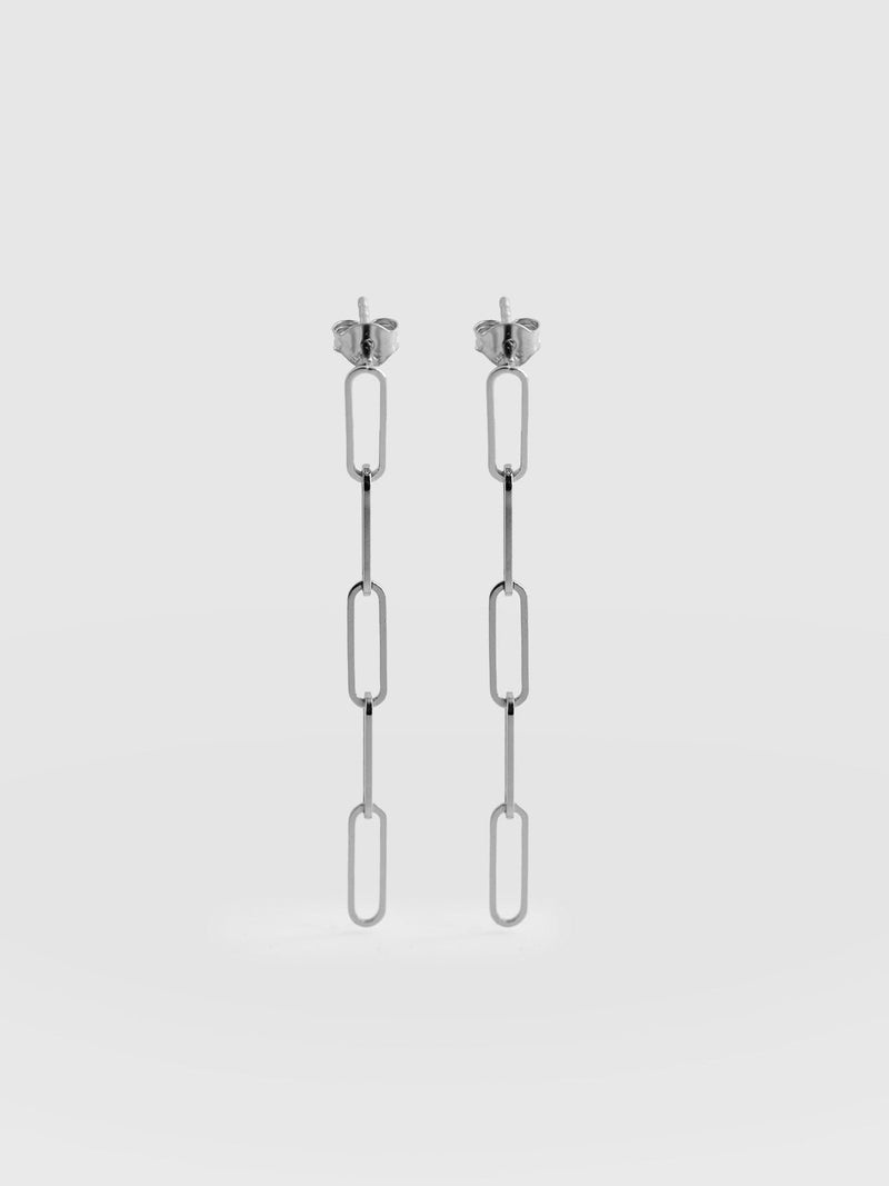 Link Chain Drop Earrings Silver - Women's Jewellery | Saint + Sofia® EU