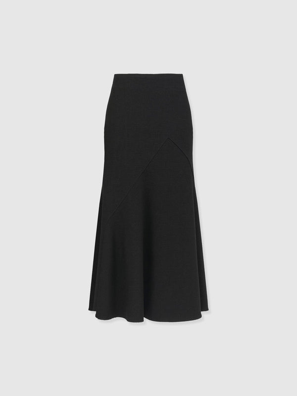 Lumi Panelled Skirt  - Black Boucle - Women's Skirts | Saint + Sofia® EU