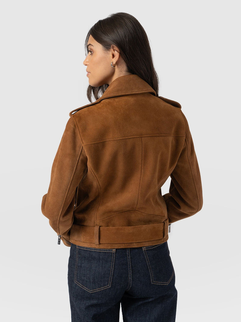 Luther Leather Biker Jacket Tan - Women's Leather Jacket | Saint + Sofia® EU