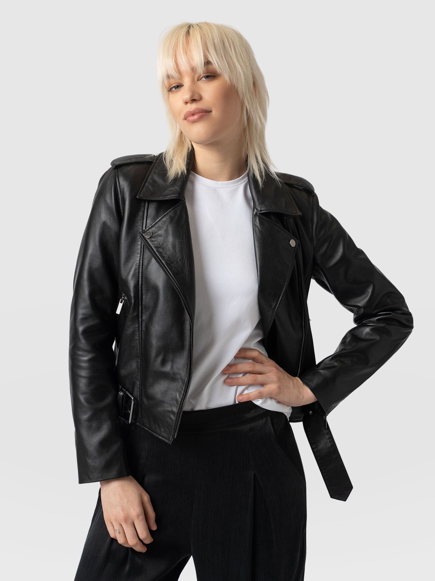 Luther Leather Jacket Black - Women's Leather Jacket | Saint + Sofia® EU