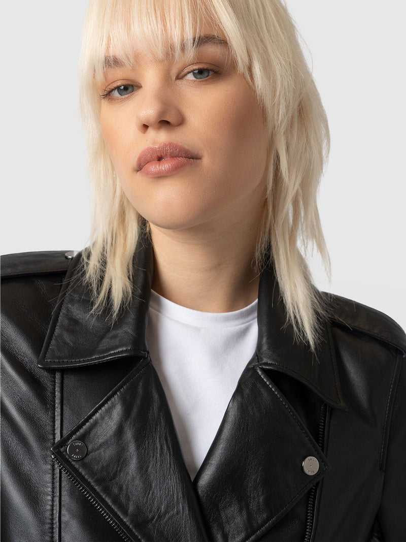 Luther Leather Jacket Black - Women's Leather Jacket | Saint + Sofia® UEU