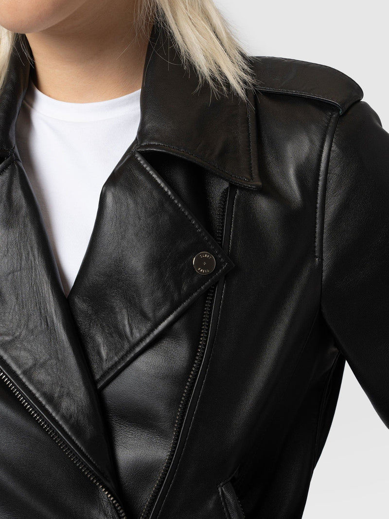 Luther Leather Jacket Black - Women's Leather Jacket | Saint + Sofia® UEU