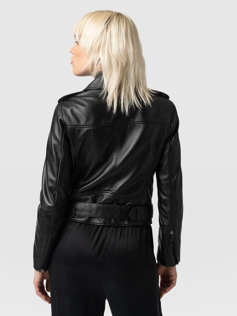 Luther Leather Jacket Black - Women's Leather Jacket | Saint + Sofia® UEU