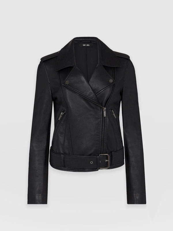 Luther Leather Jacket Black - Women's Leather Jacket | Saint + Sofia® UEU