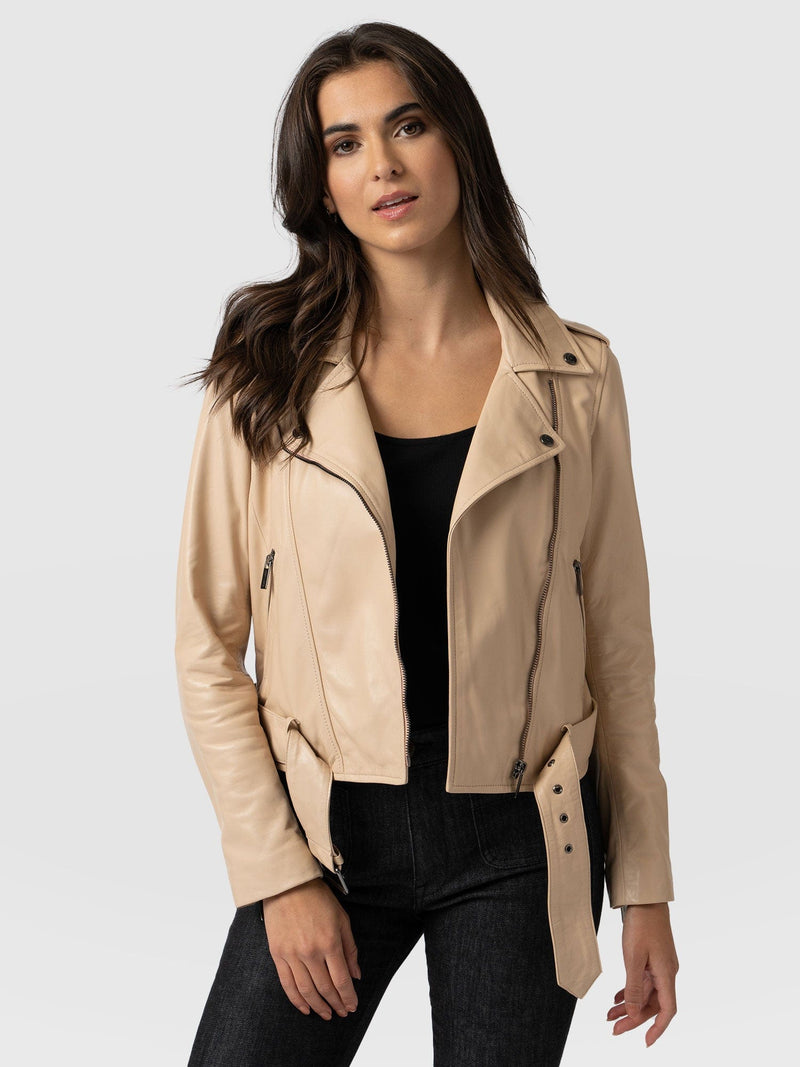 Luther Leather Jacket Nude - Women's Leather Jacket | Saint + Sofia® EU