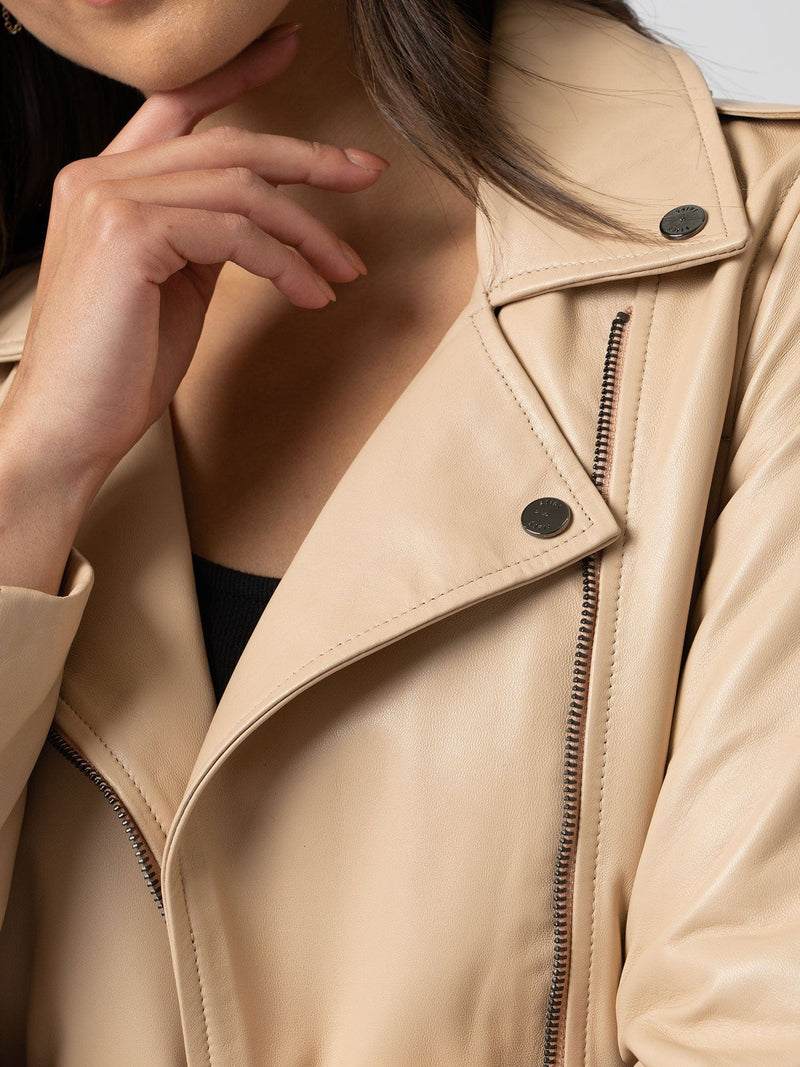 Luther Leather Jacket Nude - Women's Leather Jacket | Saint + Sofia® EU