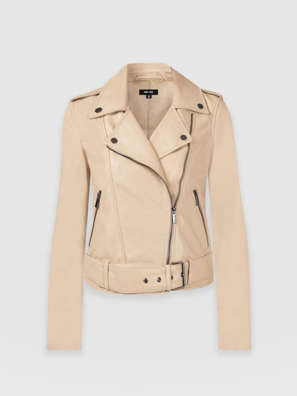 Luther Leather Jacket Nude - Women's Leather Jacket | Saint + Sofia® EU