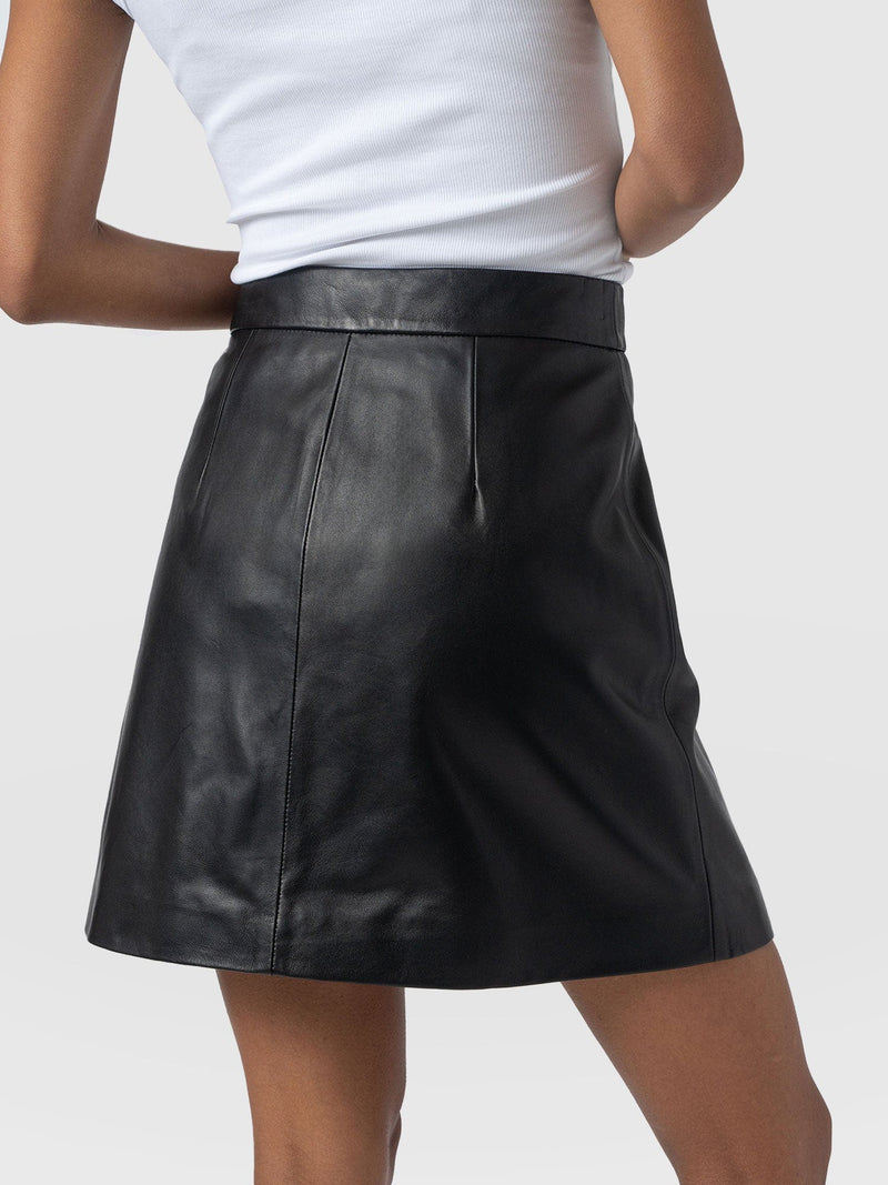 Luther Leather Mini Skirt Black  - Women's Skirts | Saint + Sofia® EU