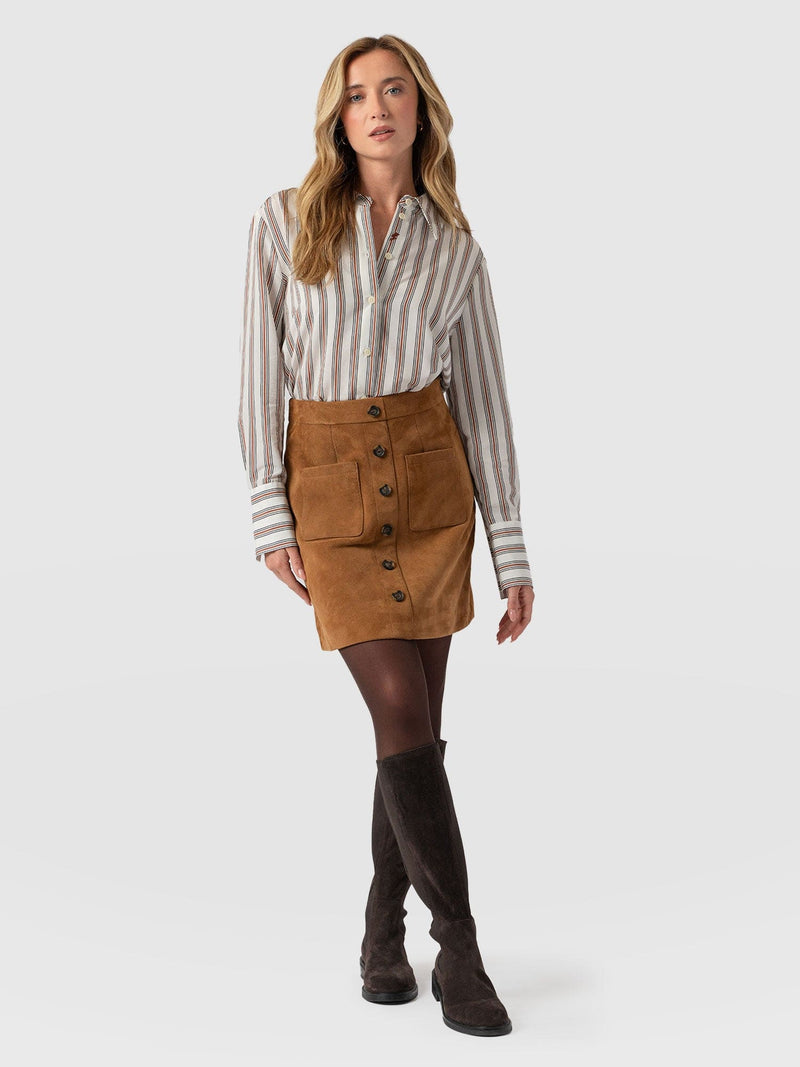 Luther Mini Skirt Tan  - Women's Skirts | Saint + Sofia® EU