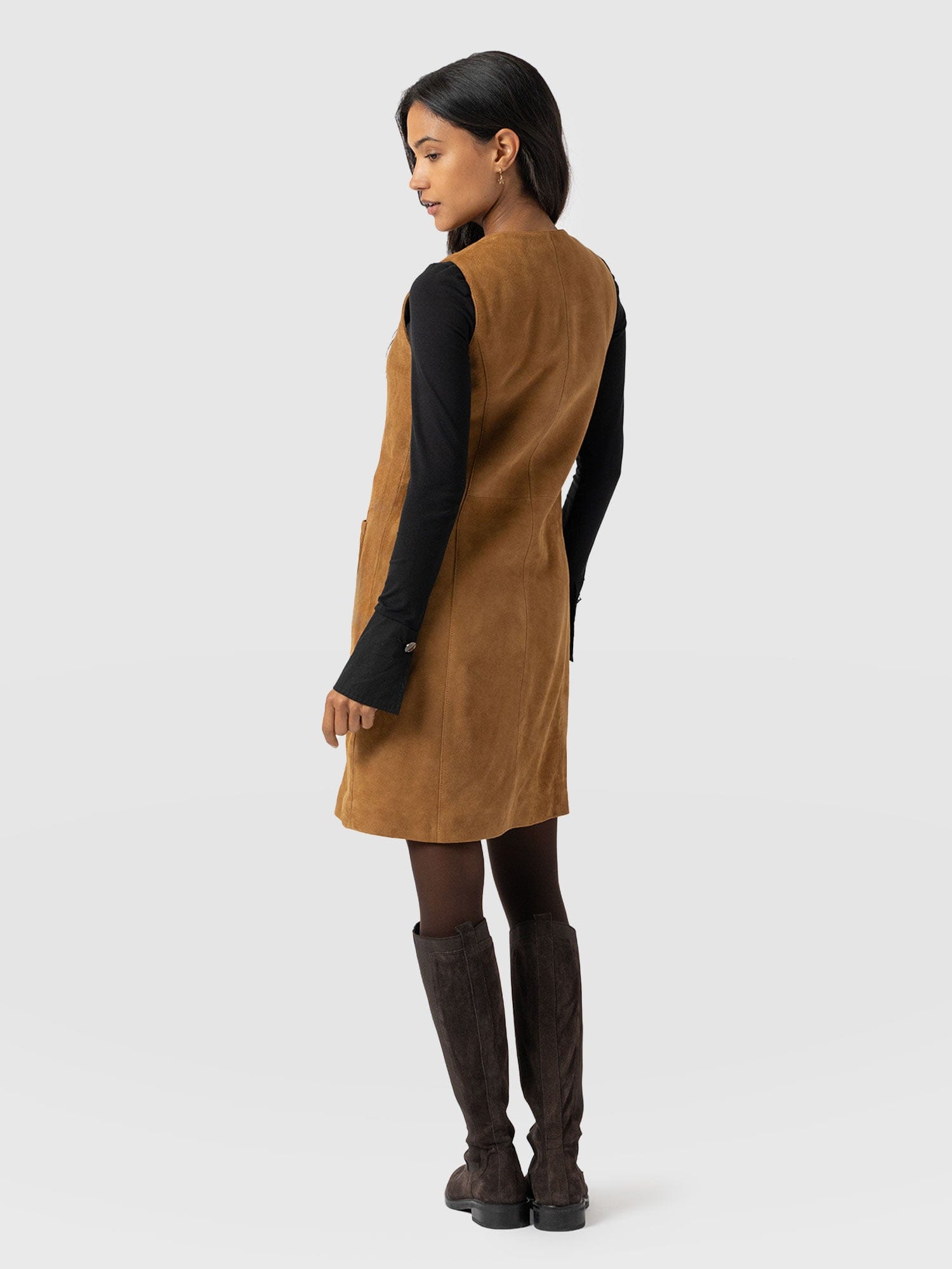Luther Suede Mini Dress - Camel - Women's Dresses | Saint + Sofia® EU