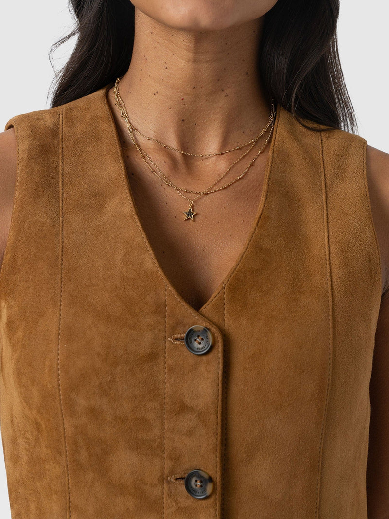 Luther Suede Mini Dress - Camel - Women's Dresses | Saint + Sofia® EU