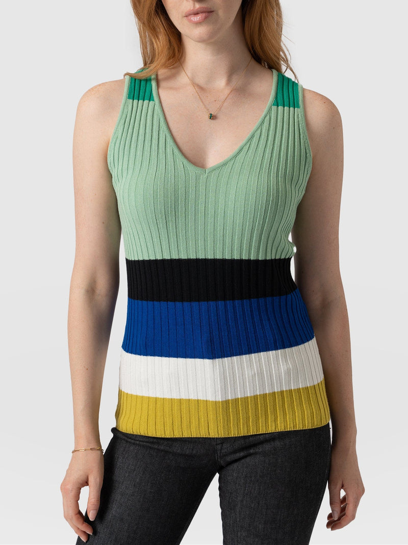 Maar Knit Vest Top Multi Stripe - Women's Tops | Saint + Sofia® EU